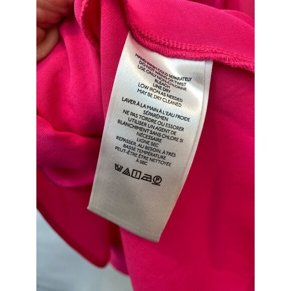 Anthropologie Bias Cut Asymmetrical Hem Slip Skirt Midi Fuchsia Pink Size Small - Picture 8 of 9